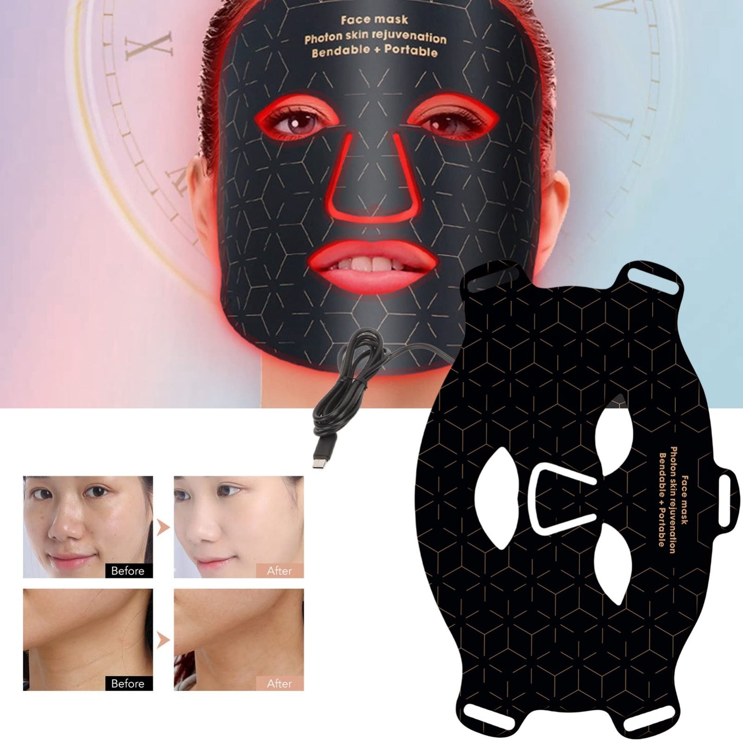 LED PDT Light Therapy Face Mask